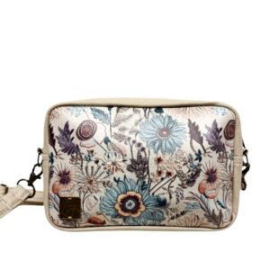 Drapp virágos crossbody táska