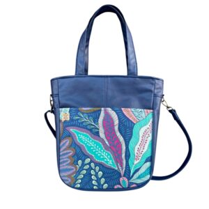 Sötétkék mintás kenguru táska